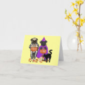  Trick or treat Halloween Pugs Kaarten (Gele Bloem)