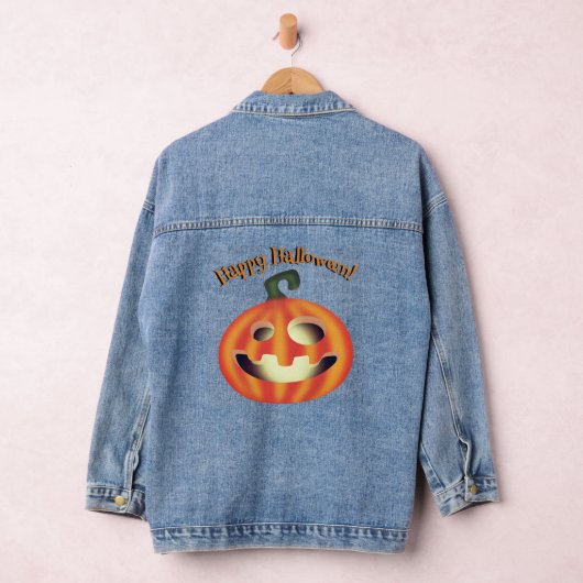 Trick or treat Halloween Pumpkin Denim Jacket (Hangar)