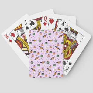 Trick or treat Halloween Pumpkin Pattern Paars Pokerkaarten
