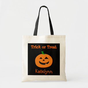 trick or treat Halloween Pumpkin Treat Bag Tote Bag