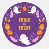 Trick or treat Halloween Ronde Sticker (Voorkant)
