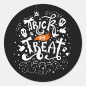 Trick or Treat Halloween Ronde Sticker (Voorkant)