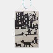 Trick-or-Treat Halloween Scène Gift Label Cadeaulabel (Voorkant)