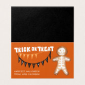 Trick or treat | Halloween Skeleton Gingerbread Kaart (Buitenkant ongevouwen)