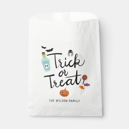 Trick or treat Halloween Snoep Bedankzakje (Voorkant)