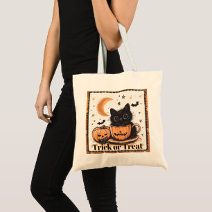 Trick-or-Treat Halloween Snoep voor Katten Tote Bag