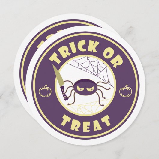 Trick or treat halloween spin Starbucks-stijl Kaart (Voorkant / Achterkant)