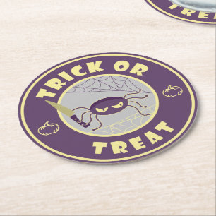 Trick or treat halloween spin Starbucks-stijl Ronde Kartonnen Onderzetter