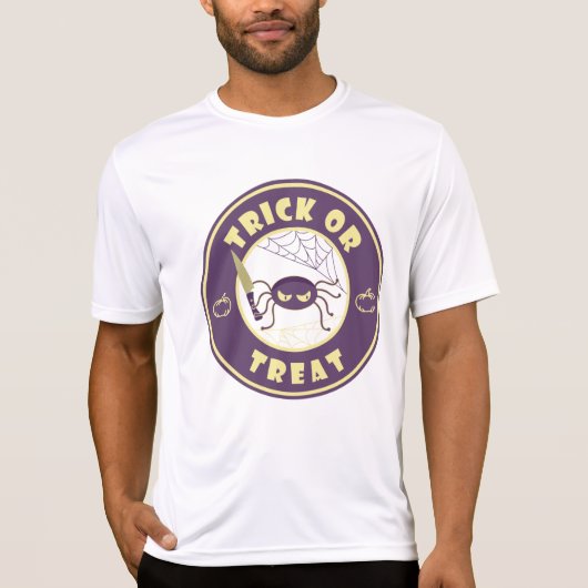 Trick or treat halloween spin Starbucks stijl T- T-shirt (Voorkant)