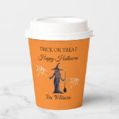 Trick or treat Halloween Spinnen Webs Spooky Witch Papieren Bekers (Voorkant)