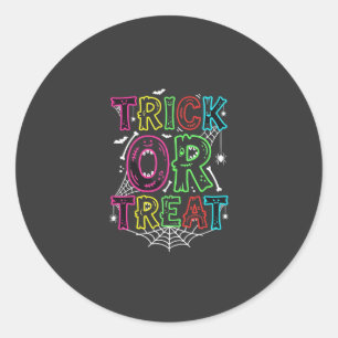 Trick or Treat Halloween Spinnenweb Ontwerp_1 Ronde Sticker