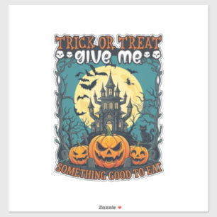 Trick Or Treat Halloween Spokenhuis Pompoenen Ma Sticker