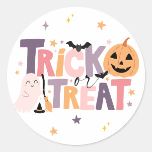Trick or Treat Halloween Sticker voor Snoepzakken