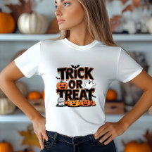 Trick or Treat: Halloween T-Shirt with Pumpkins an