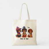 Trick or treat Halloween teckel honden Tote Bag (Achterkant)
