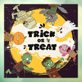 Trick or treat Halloween-tekens Raamsticker (Vel 3)