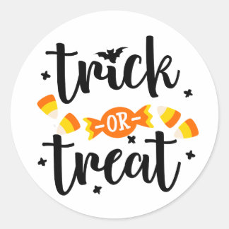 Trick or Treat Halloween-typografieontwerp Snoep Ronde Sticker