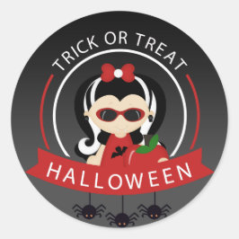 Trick or Treat Halloween Vampvis Ronde Sticker