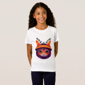 Trick or treat Halloween van Oranje Cat Witch Pet T-shirt (Voorkant volledig)