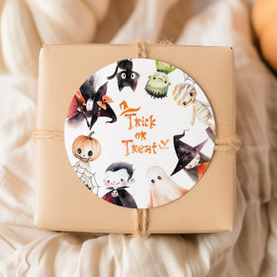 Trick or Treat Halloween verkleedfeest verjaardag Ronde Sticker