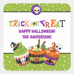 Trick or Treat Halloween Vierkante Sticker
