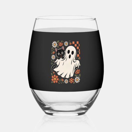 Trick or Treat Halloween Wijnglas Zonder Voet (Voorkant)