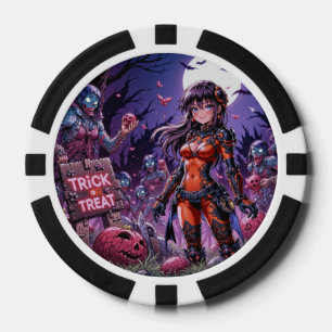 Trick or Treat Halloween zombies die hersenen uitd Poker Chips