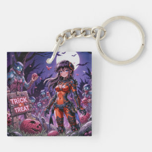 Trick or Treat Halloween zombies die hersenen uitd Sleutelhanger