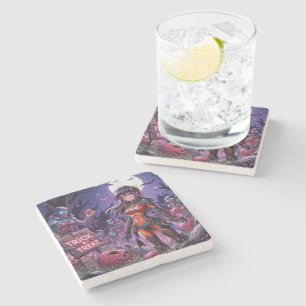 Trick or treat Halloween Zombies Uitdelen Brain Stenen Onderzetter