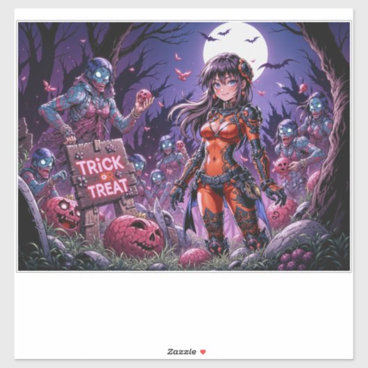 Trick or treat Halloween Zombies Uitdelen Brain Sticker (Vel)