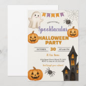 Trick-or-Treat Haunted Bash Invitate Kaart (Voorkant / Achterkant)