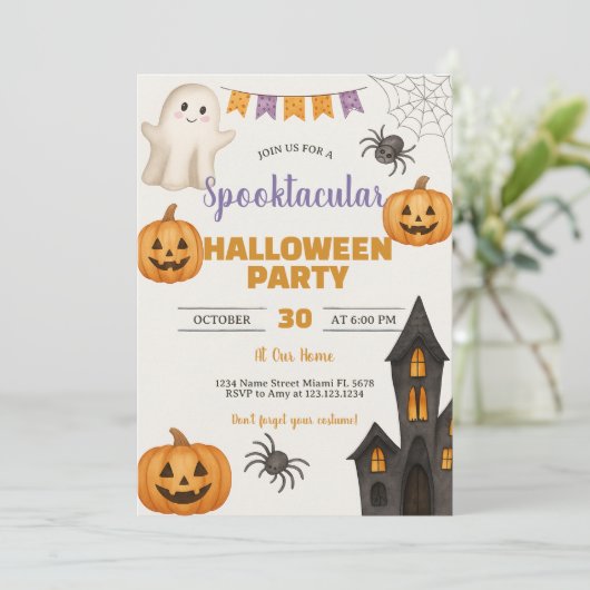 Trick or Treat Haunted Bash Invitation (Debout devant)