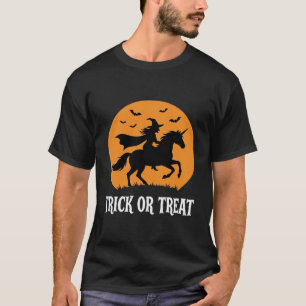 Trick or Treat Heks Eenhoorn Halloween Ontwerp_1 T-shirt