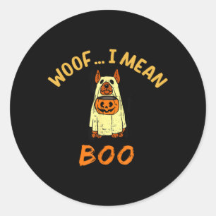 Trick Or Treat Hond Geest Kostuum Halloween Hond Ronde Sticker