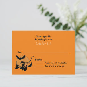 Trick or Treat Huis Halloween Bruiloft Feest RSVP Kaart