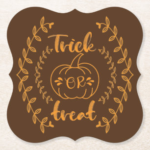 Trick or treat in planten lijst kartonnen onderzetters