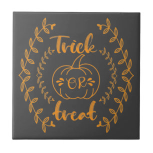 Trick or treat in planten lijst tegeltje