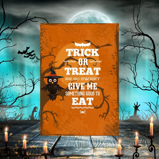 Trick or treat is zo'n mooie halloween party kaart