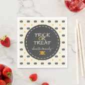 Trick or treat. Jack O lantaarn witte polka stippe Servet (Insitu)