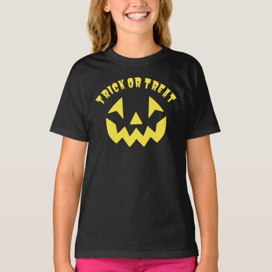 Trick or treat Jack O'Lantern Halloween T-Shirt (Voorkant)