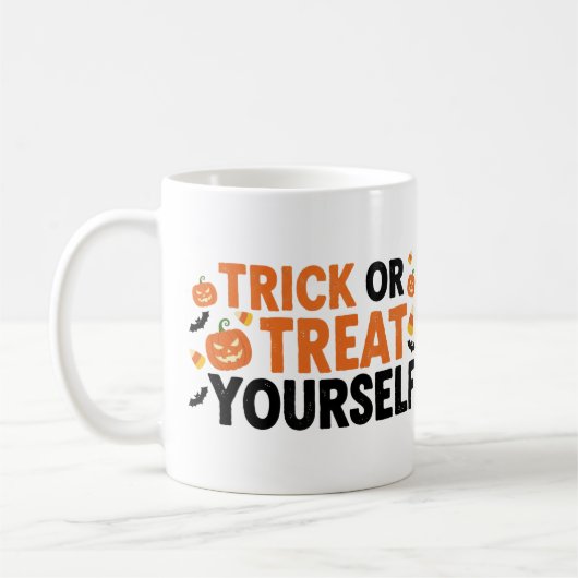 Trick or treat Jezelf - Grappige Halloween Mok (Links)