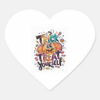 Trick or treat jezelf hart sticker