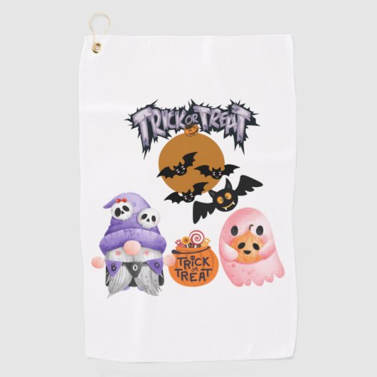 trick or treat kabouters golfhanddoek (Voorkant)