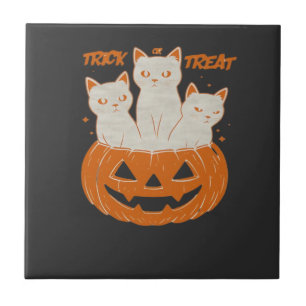 Trick or Treat katten Klassiek T-shirt Tegeltje