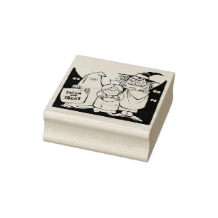 Trick or treat kinder kunststempel voor de illustr 	rubberstempel