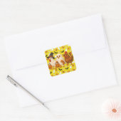 Trick-or-Treat Kippen Fun Halloween Vierkante Sticker (Envelop)