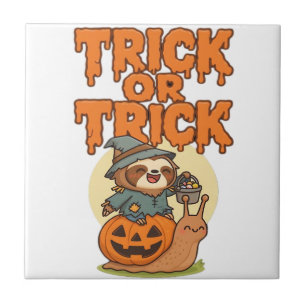 Trick or Treat Klassiek T-Shirt Tegeltje