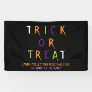 Trick or treat kleurrijke grappige spookachtige aa spandoek