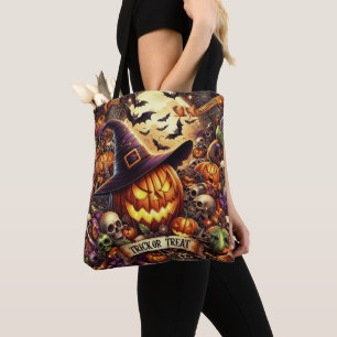 TRICK OR TREAT KLEURRIJKE HALLOWEEN SCHEDELS DRAAGTAS