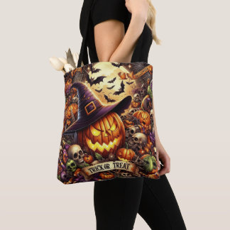 TRICK OR TREAT KLEURRIJKE HALLOWEEN SCHEDELS DRAAGTAS
